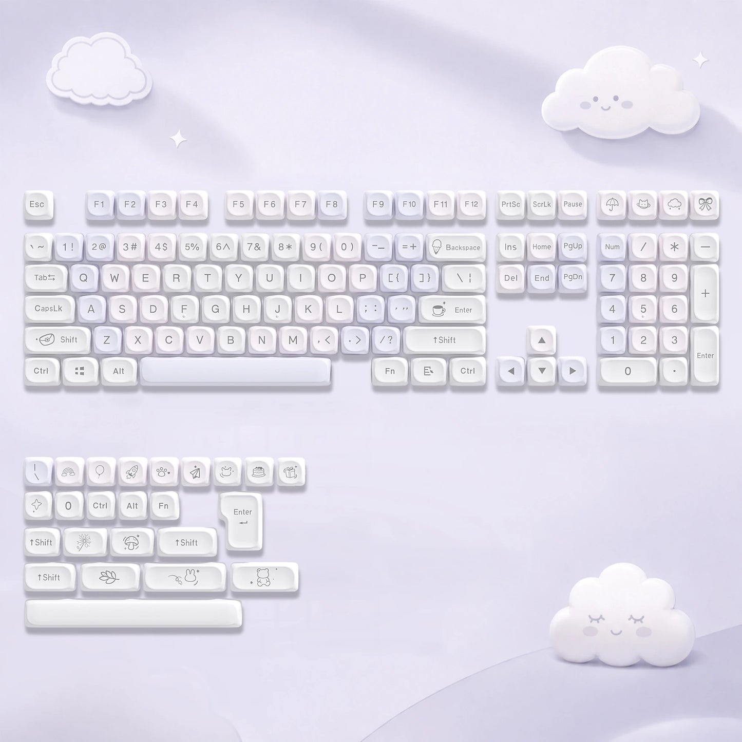 White Cloud Keycaps