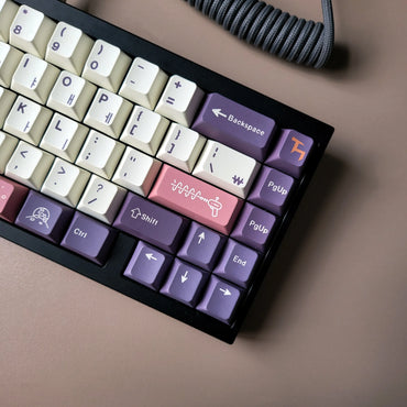 Keycaps AZERTY/QWERTY Violet Cherry - Vue de côté