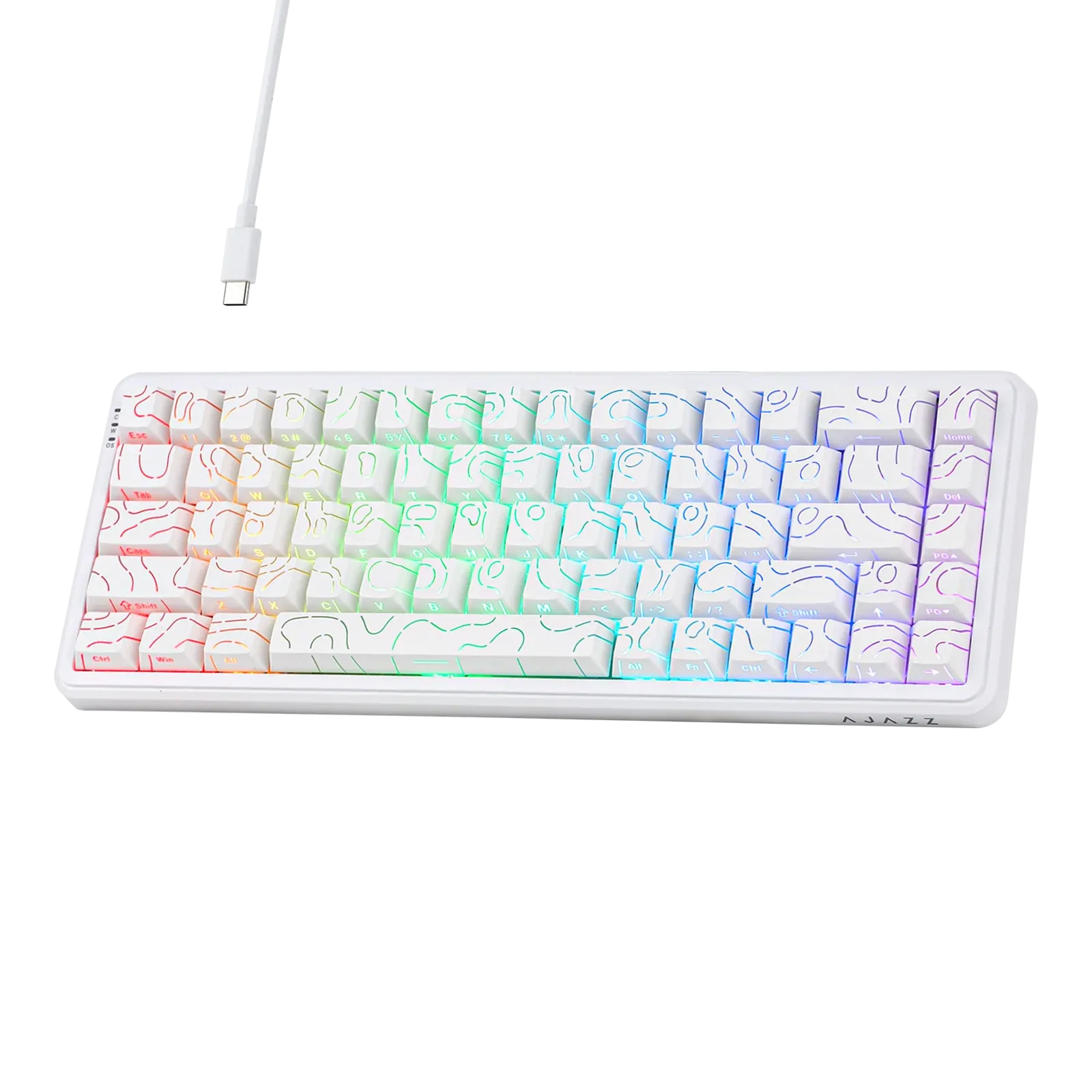 Clavier magnétique AJAZZ AK680 MAX Blanc ANSI Side-Printed avec cable