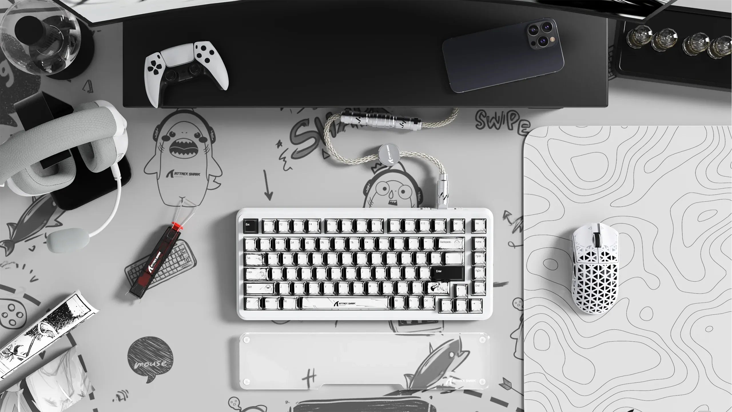 Attack Shark setup blanc