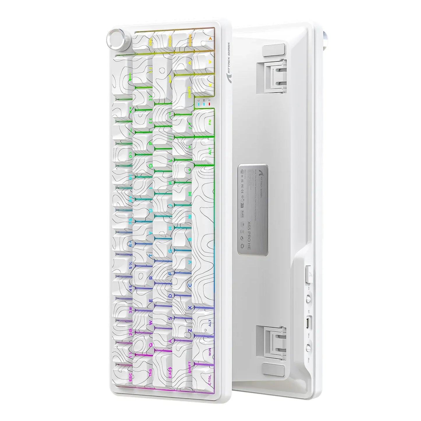 Attack Shark X65 PRO HE Tri-mode Blanc complet