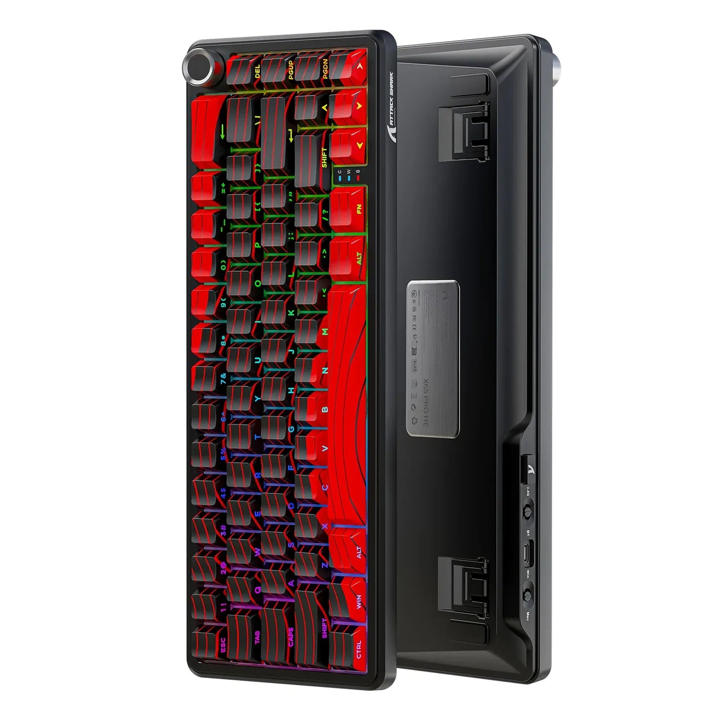 Attack Shark X65 PRO HE Tri-mode Noir/Rouge avec design