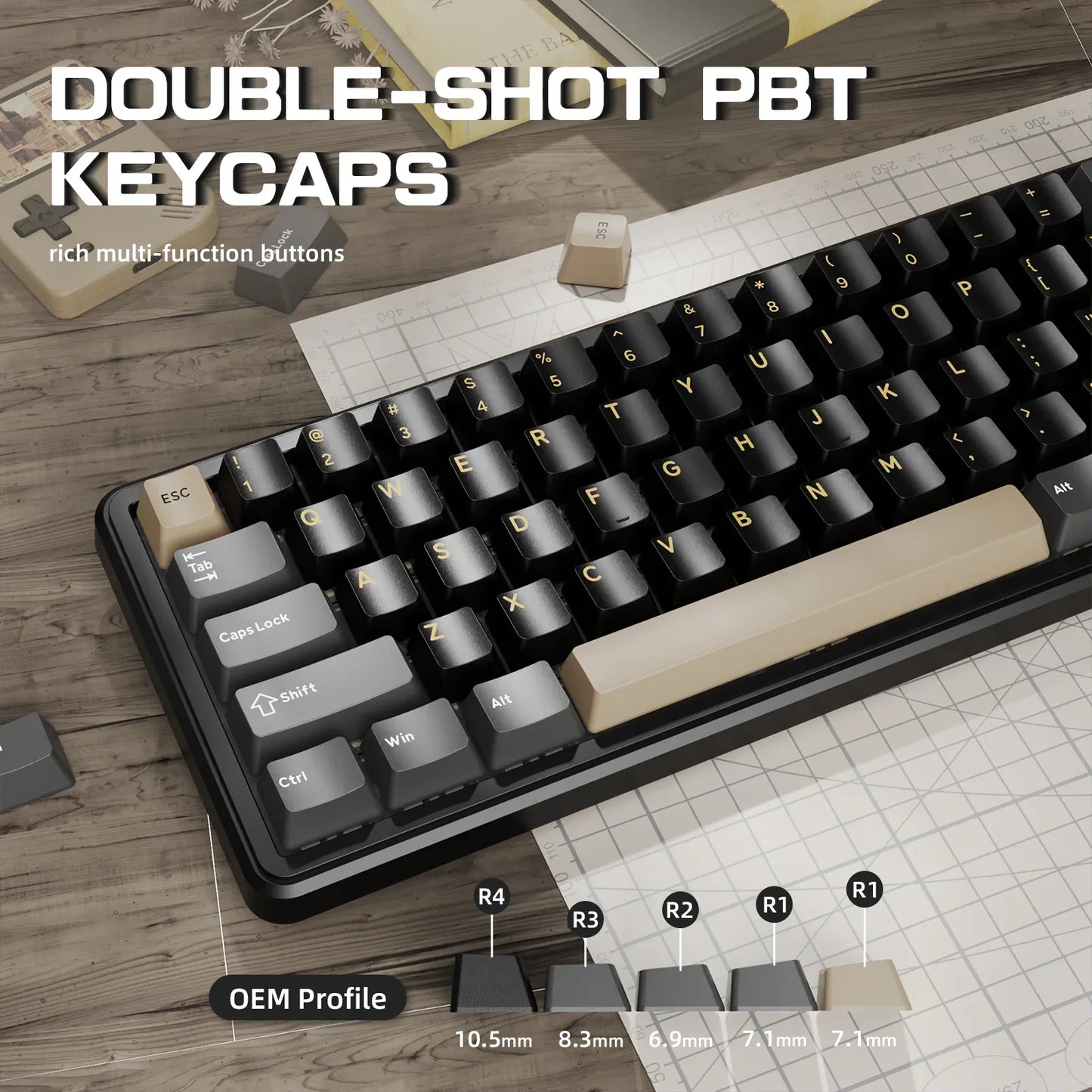 Attack Shark X66 Wireless Starry Black Keycaps CHERRY