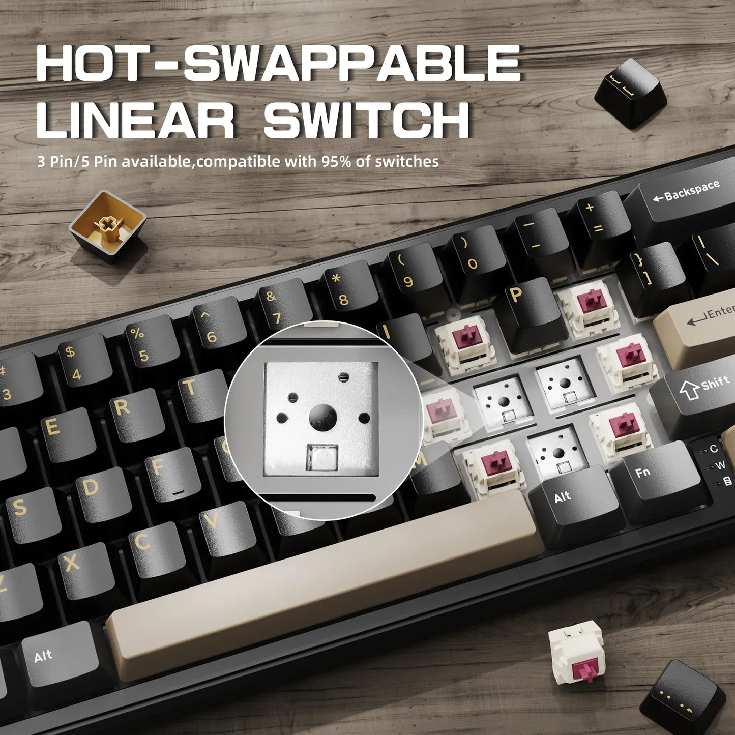 Attack Shark X66 Wireless Starry Black HOT SWAP