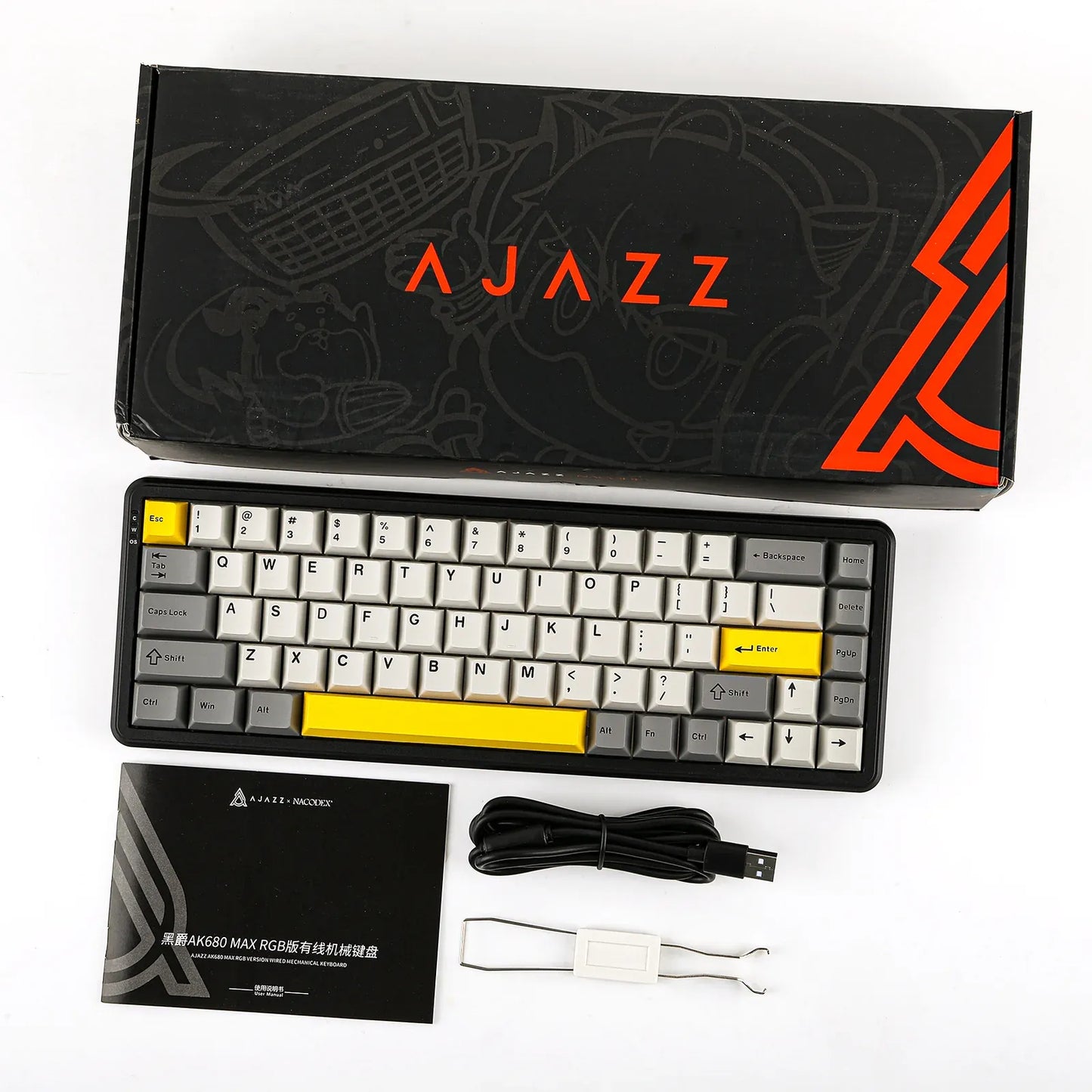 Clavier mécanique AJAZZ AK680 MAX Gris ANSI packaging