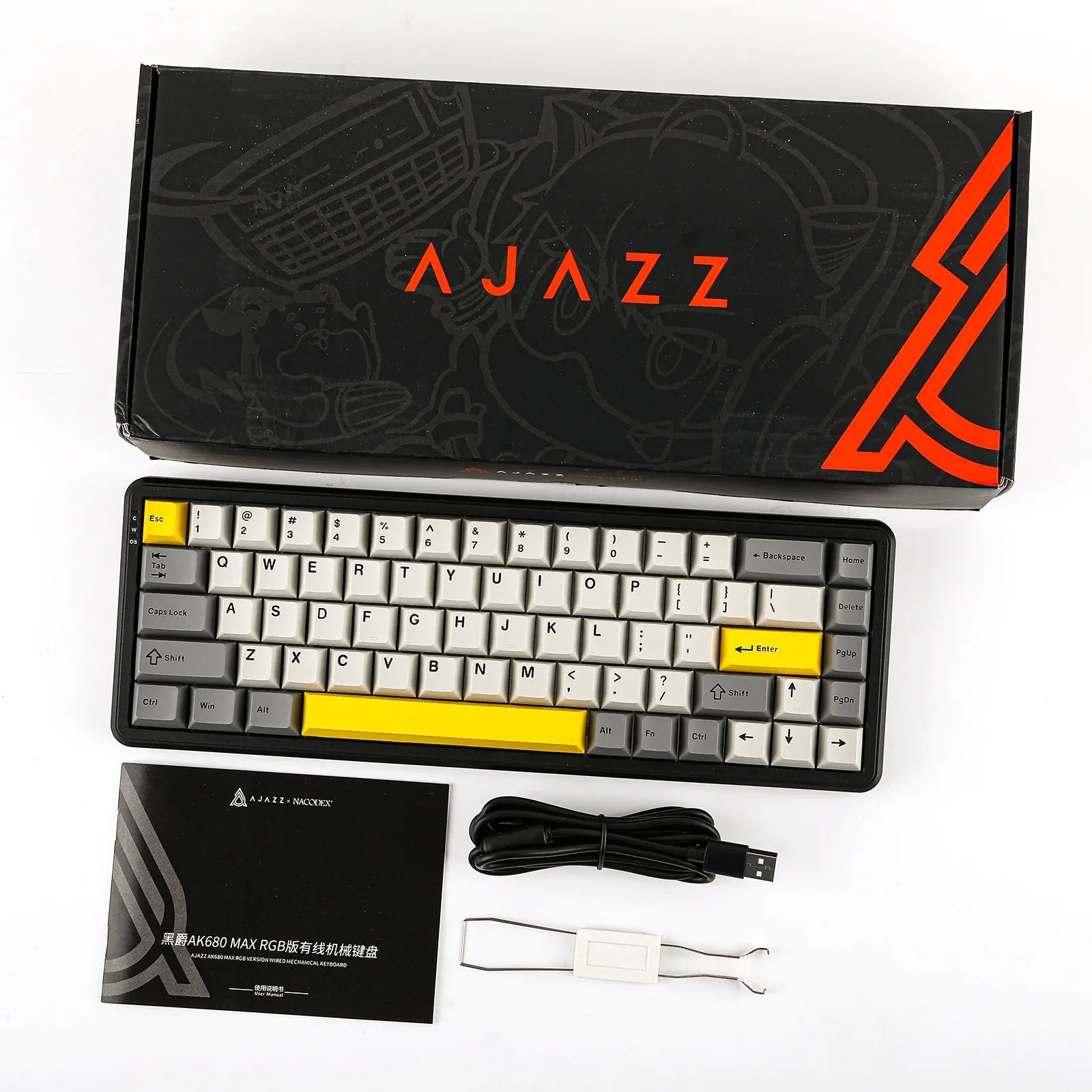 Clavier mécanique AJAZZ AK680 MAX Gris ANSI packaging