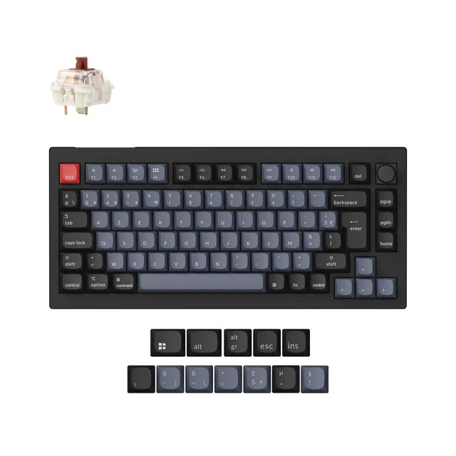 Keychron V1 Max Wireless Knob AZERTY 75% Switch Marron