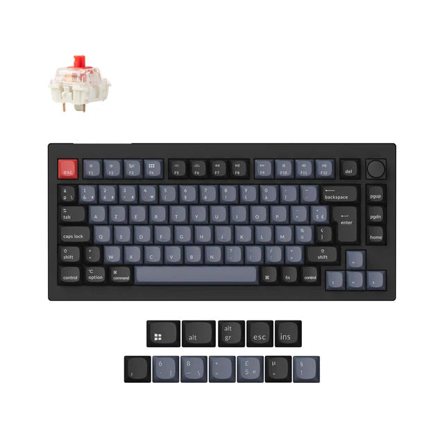Keychron V1 Max Wireless Knob AZERTY 75% Switch ROUGE