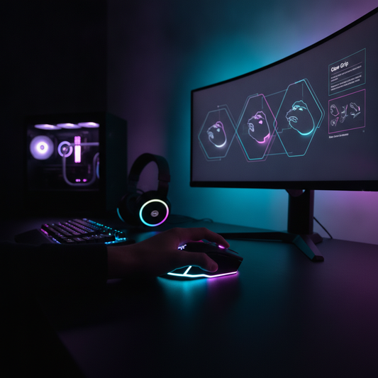 Claw grip souris gaming en action