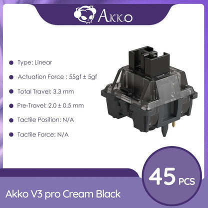 Akko V3 Pro Switches Taktiler/Linearer Schalter für mechanische Tastatur 45er-Pack austauschbarer Outemu Gateron Cherry MX-Tastenschalter