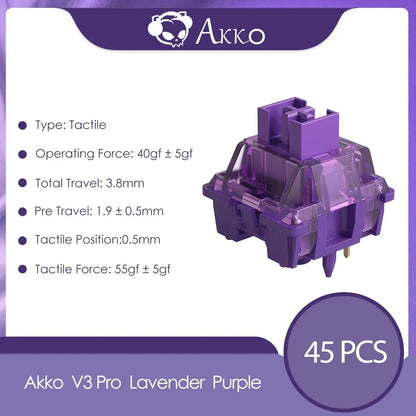 Akko V3 Pro Switches Taktiler/Linearer Schalter für mechanische Tastatur 45er-Pack austauschbarer Outemu Gateron Cherry MX-Tastenschalter