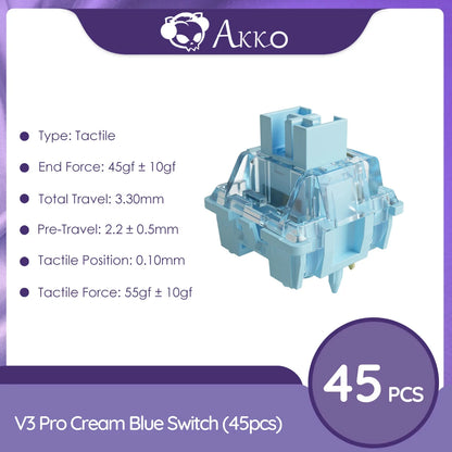 Akko V3 Pro Switches Taktiler/Linearer Schalter für mechanische Tastatur 45er-Pack austauschbarer Outemu Gateron Cherry MX-Tastenschalter