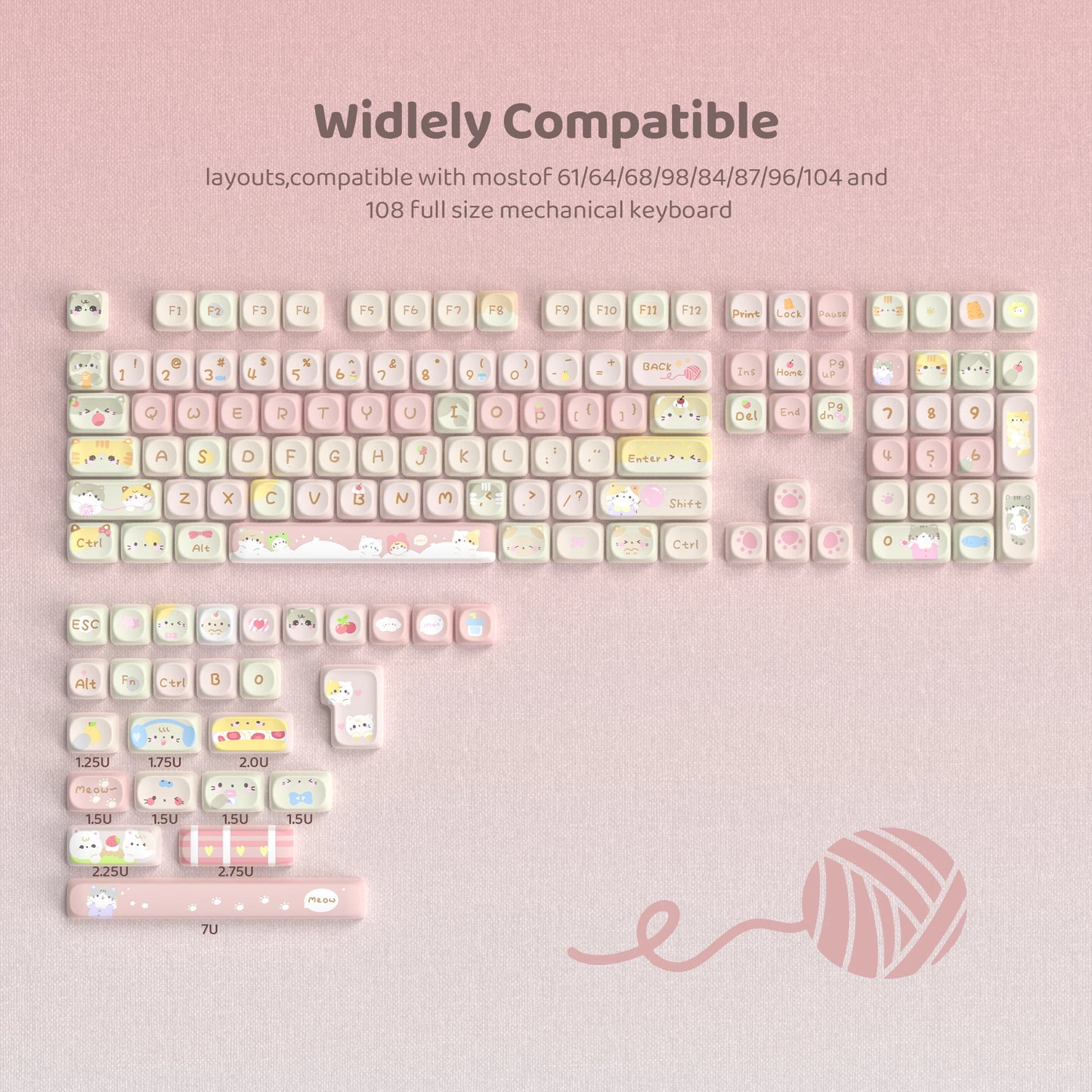Keycaps QWERTY MOA 30 Styles