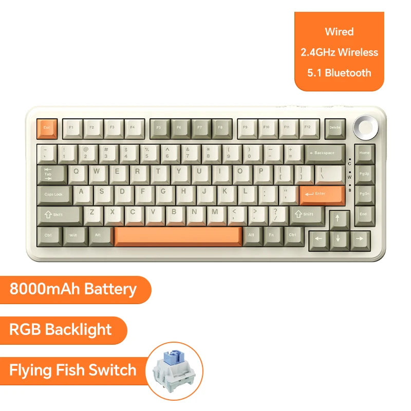 AJAZZ AK820 Pro Beige Orange