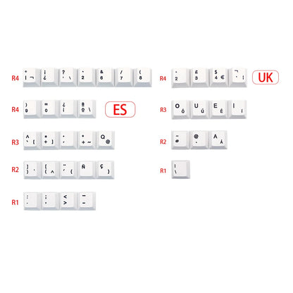 Keycaps AZERTY/QWERTY Noir & Blanc Cherry