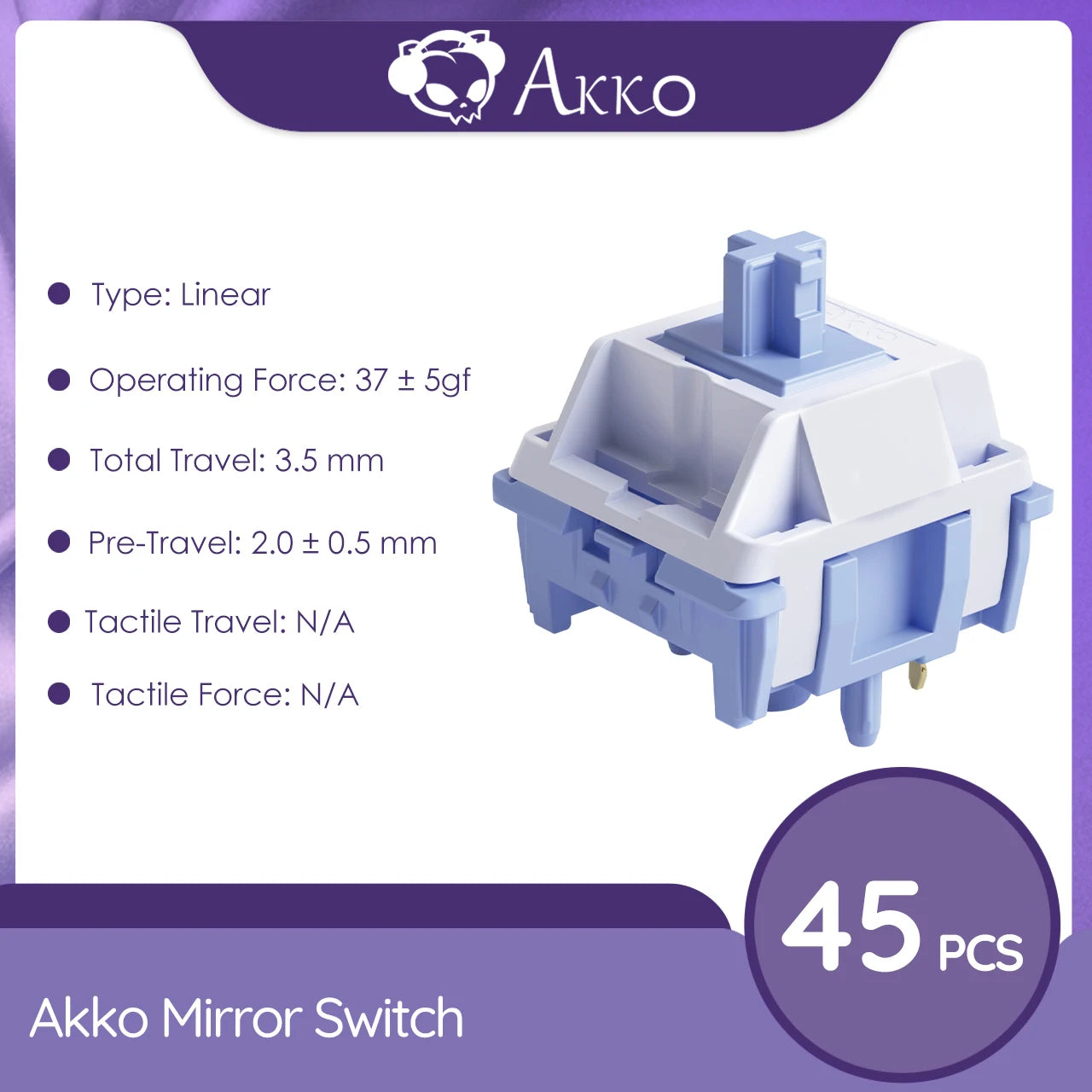 Akko V3 Pro Switches Taktiler/Linearer Schalter für mechanische Tastatur 45er-Pack austauschbarer Outemu Gateron Cherry MX-Tastenschalter