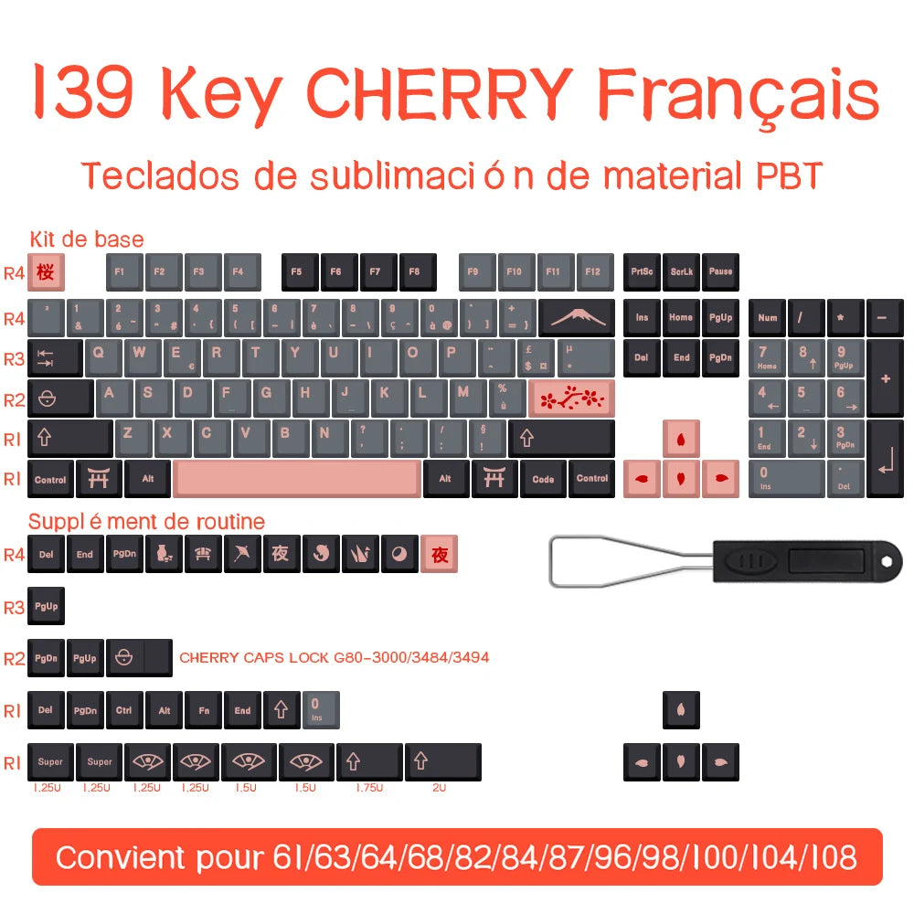 Keycaps AZERTY Japon - vue principale