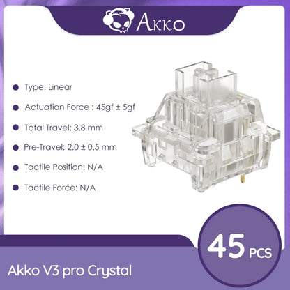 Akko V3 Pro Switches Taktiler/Linearer Schalter für mechanische Tastatur 45er-Pack austauschbarer Outemu Gateron Cherry MX-Tastenschalter