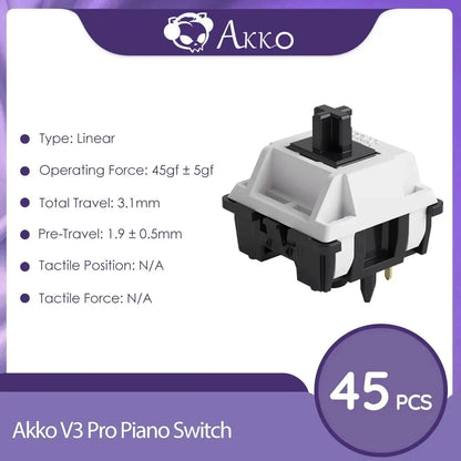 Akko V3 Pro Switches Taktiler/Linearer Schalter für mechanische Tastatur 45er-Pack austauschbarer Outemu Gateron Cherry MX-Tastenschalter