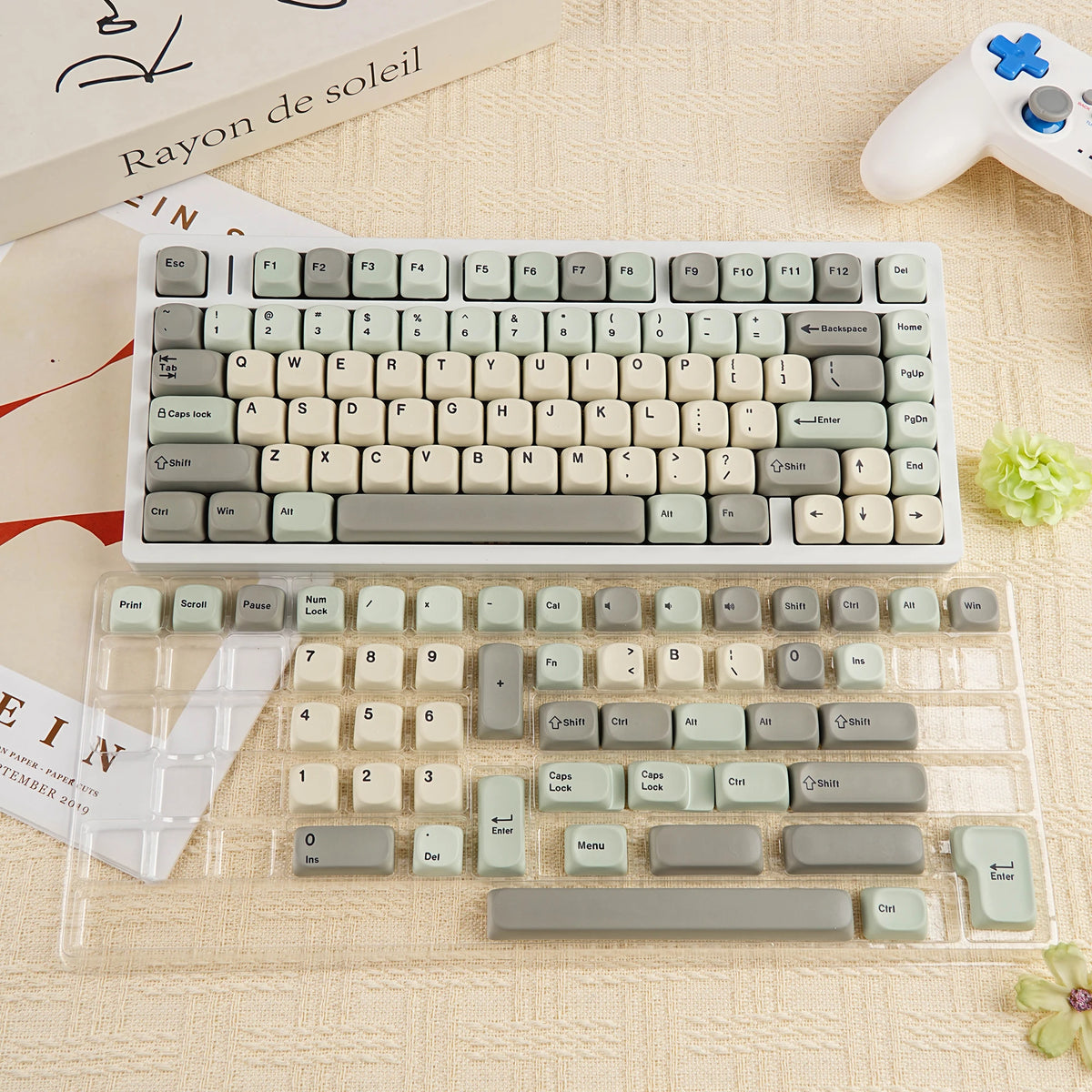 Keycaps AZERTY/QWERTY Salbeigrün