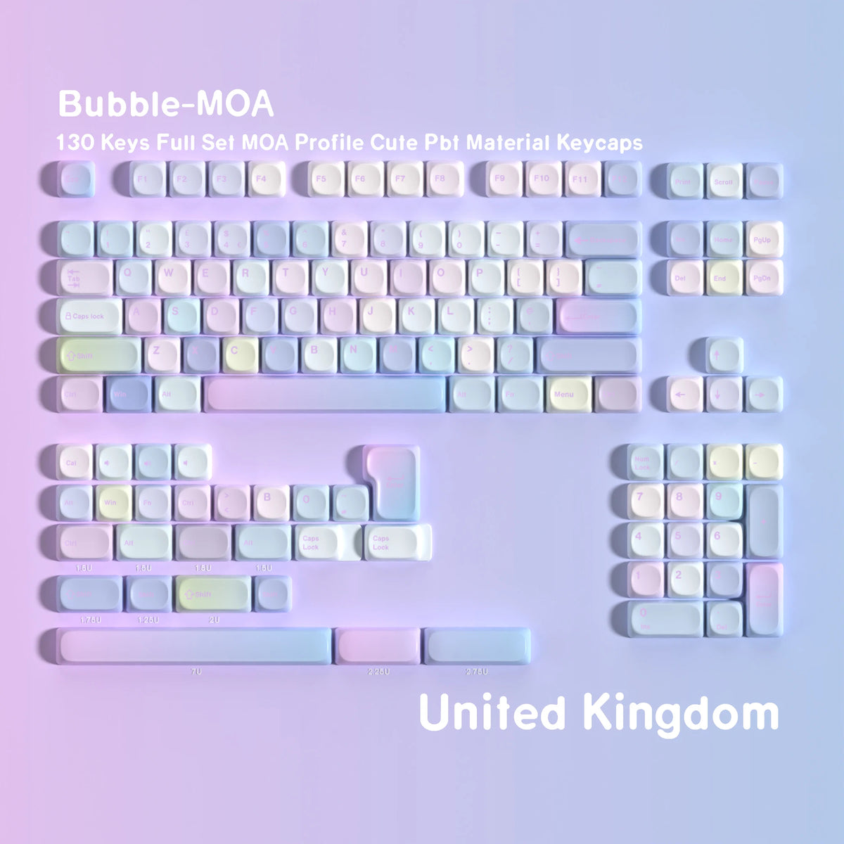 Keycaps AZERTY/QWERTY Pastellblasen
