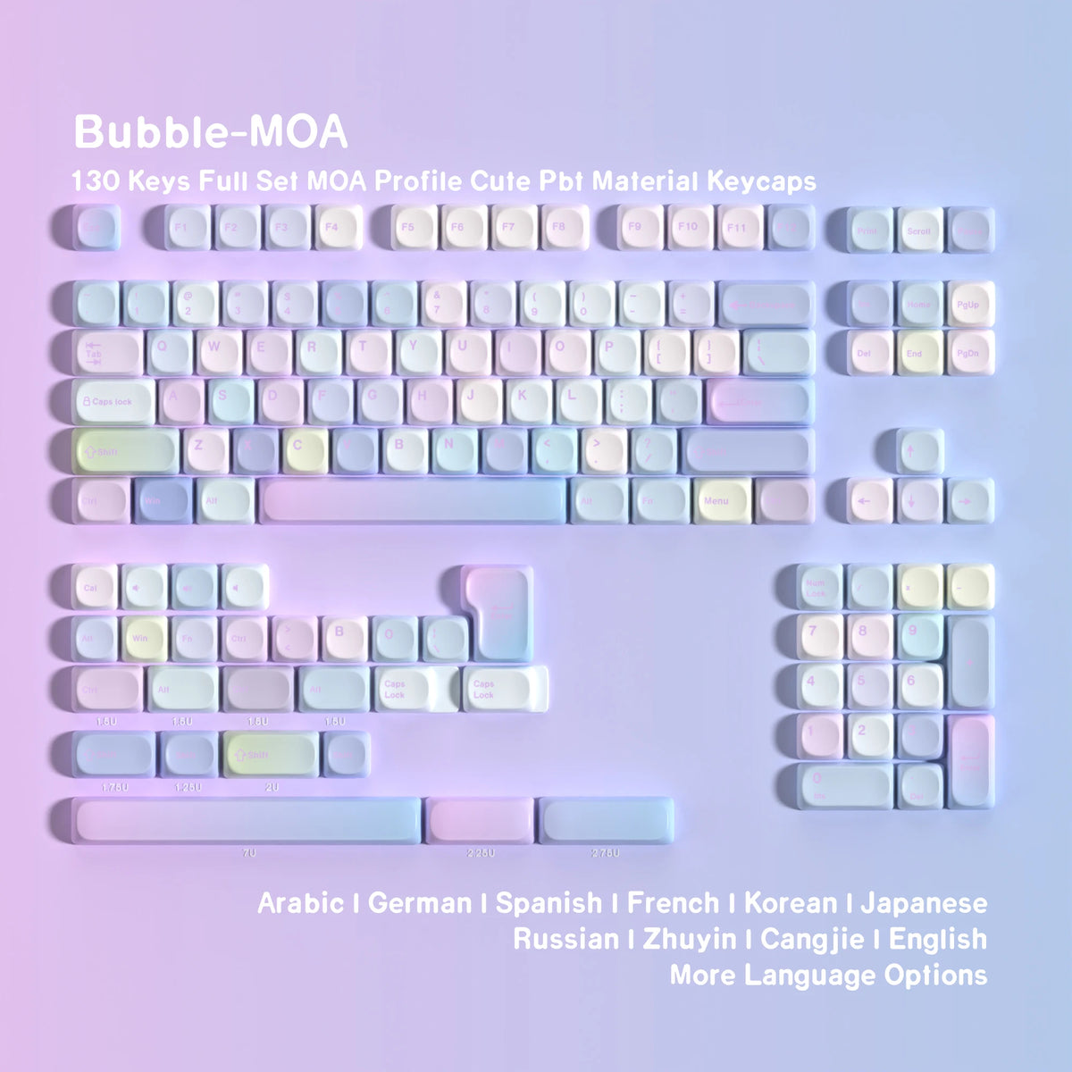 Keycaps AZERTY/QWERTY Pastellblasen