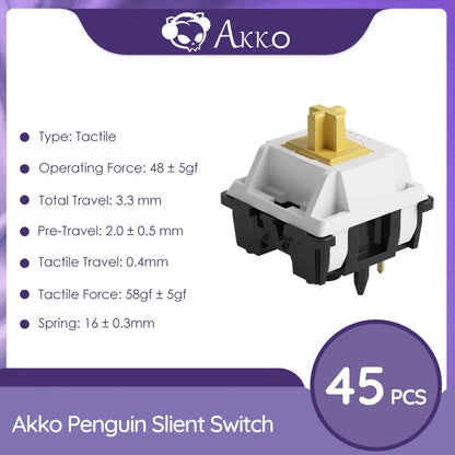 Akko V3 Pro Switches Taktiler/Linearer Schalter für mechanische Tastatur 45er-Pack austauschbarer Outemu Gateron Cherry MX-Tastenschalter