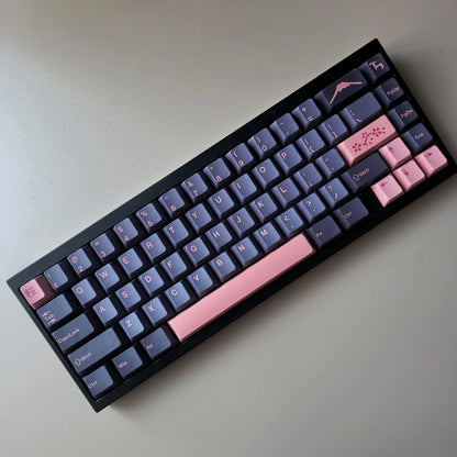 Keycaps AZERTY/QWERTY Sakura Rose - Vue de dos