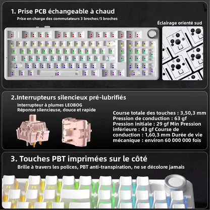 Clavier mécanique AULA F99 Pro sans-fil vue de face