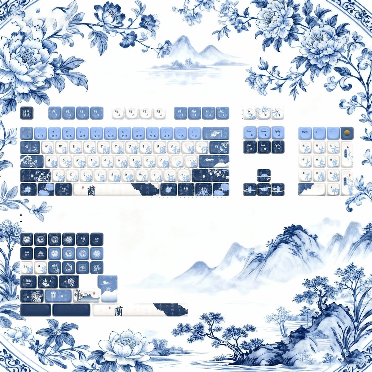 Keycaps Porcelaine Bleue