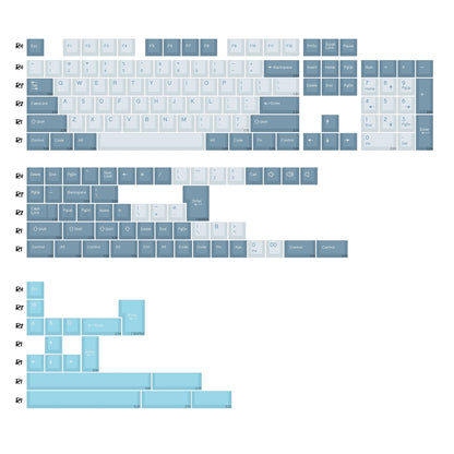 Keycaps Bleu Ciel et Gris - planche de kitting