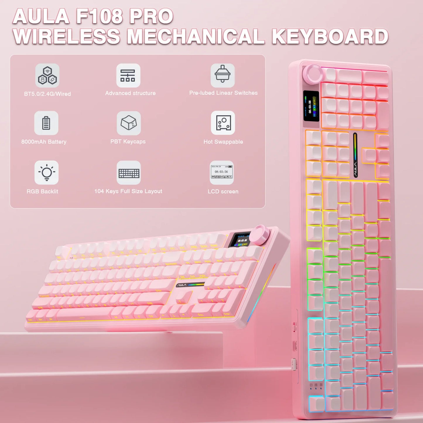 AULA F108 pro Rose