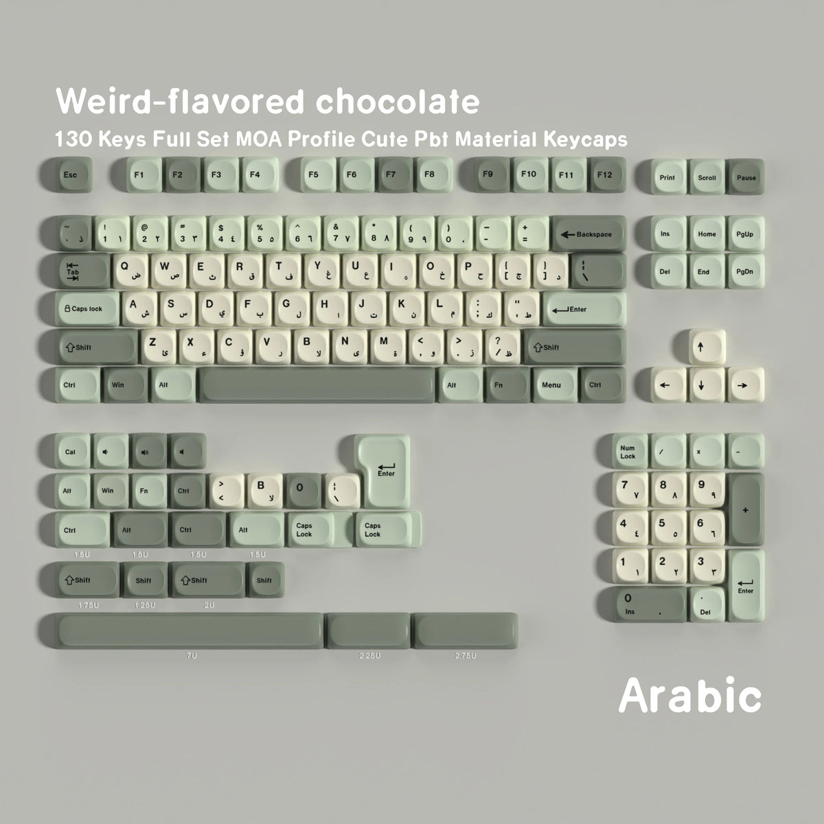 Keycaps AZERTY/QWERTY Salbeigrün