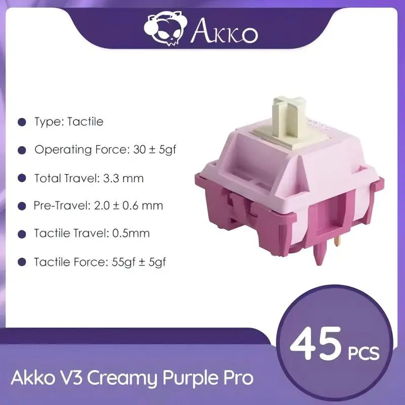 Akko V3 Pro Switches Taktiler/Linearer Schalter für mechanische Tastatur 45er-Pack austauschbarer Outemu Gateron Cherry MX-Tastenschalter