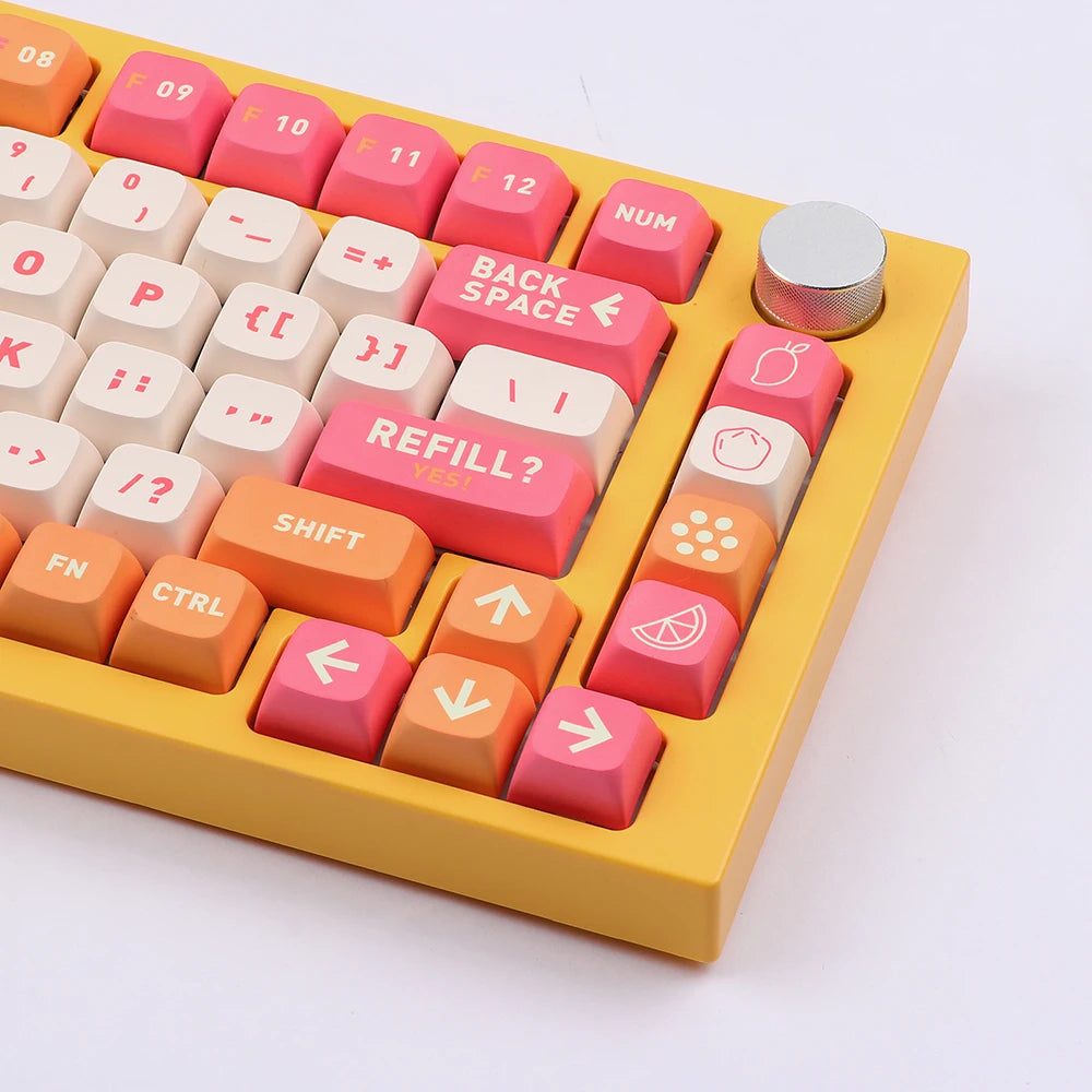 EPOMAKER Mango Dessert 134 Tasten XDA Profil PBT Farbsublimations-Tastenkappenset für mechanische Tastaturen Cherry Gateron Kailh Otemu