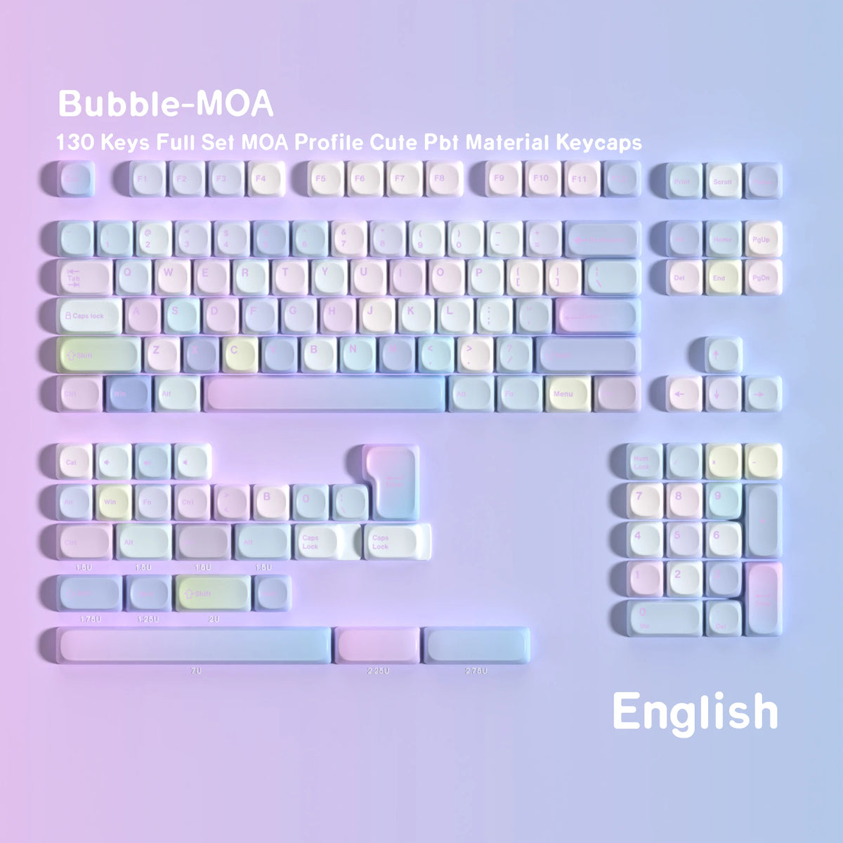 Keycaps AZERTY/QWERTY Pastellblasen
