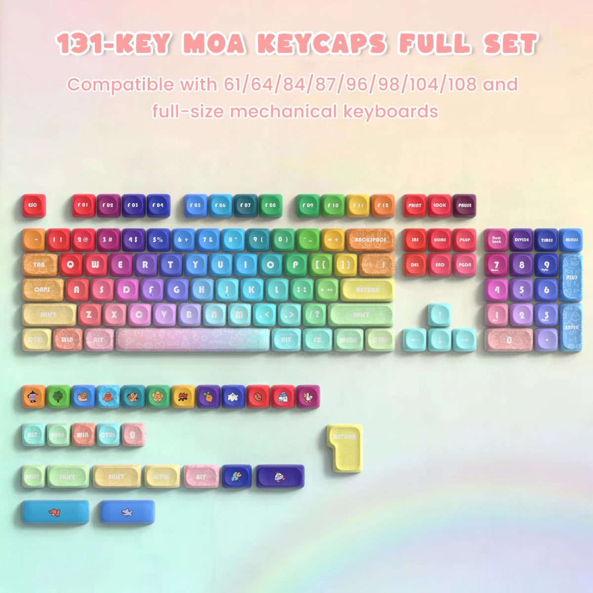 Keycaps QWERTY MOA 30 Styles