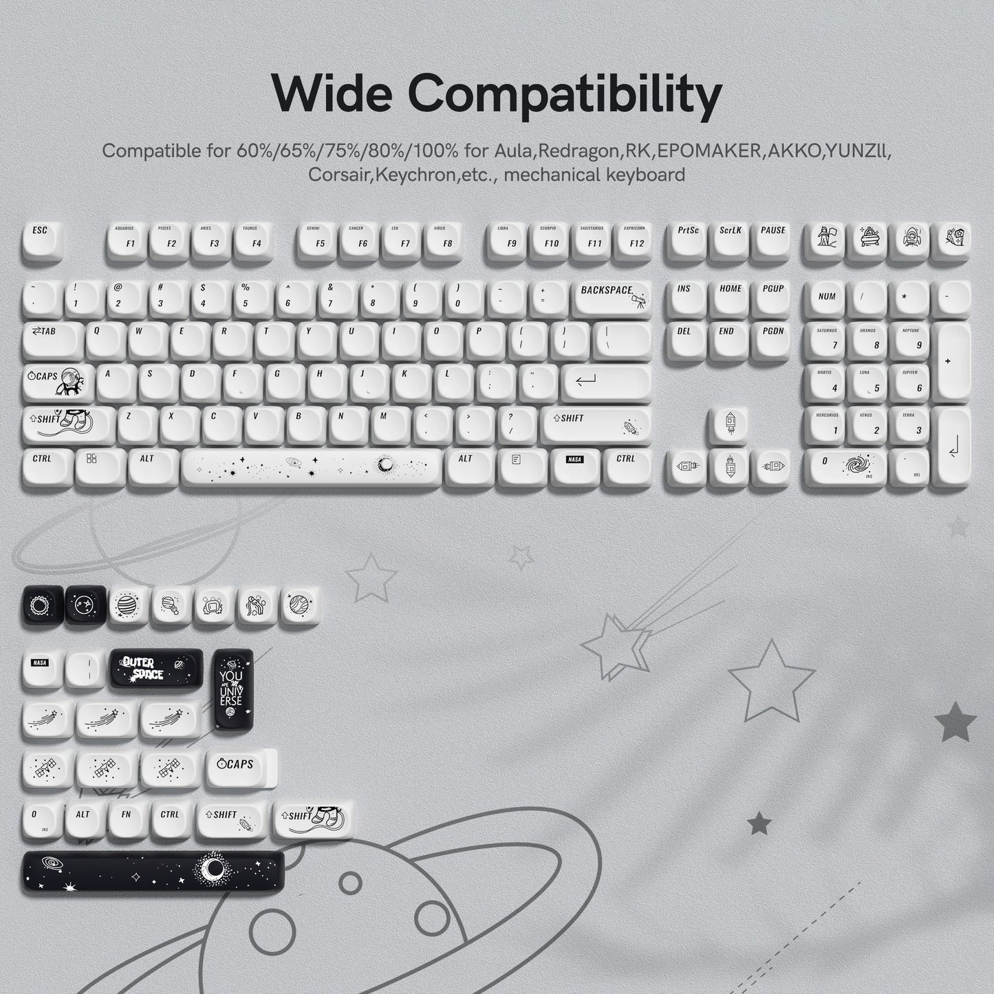 Keycaps QWERTY MOA 30 Styles