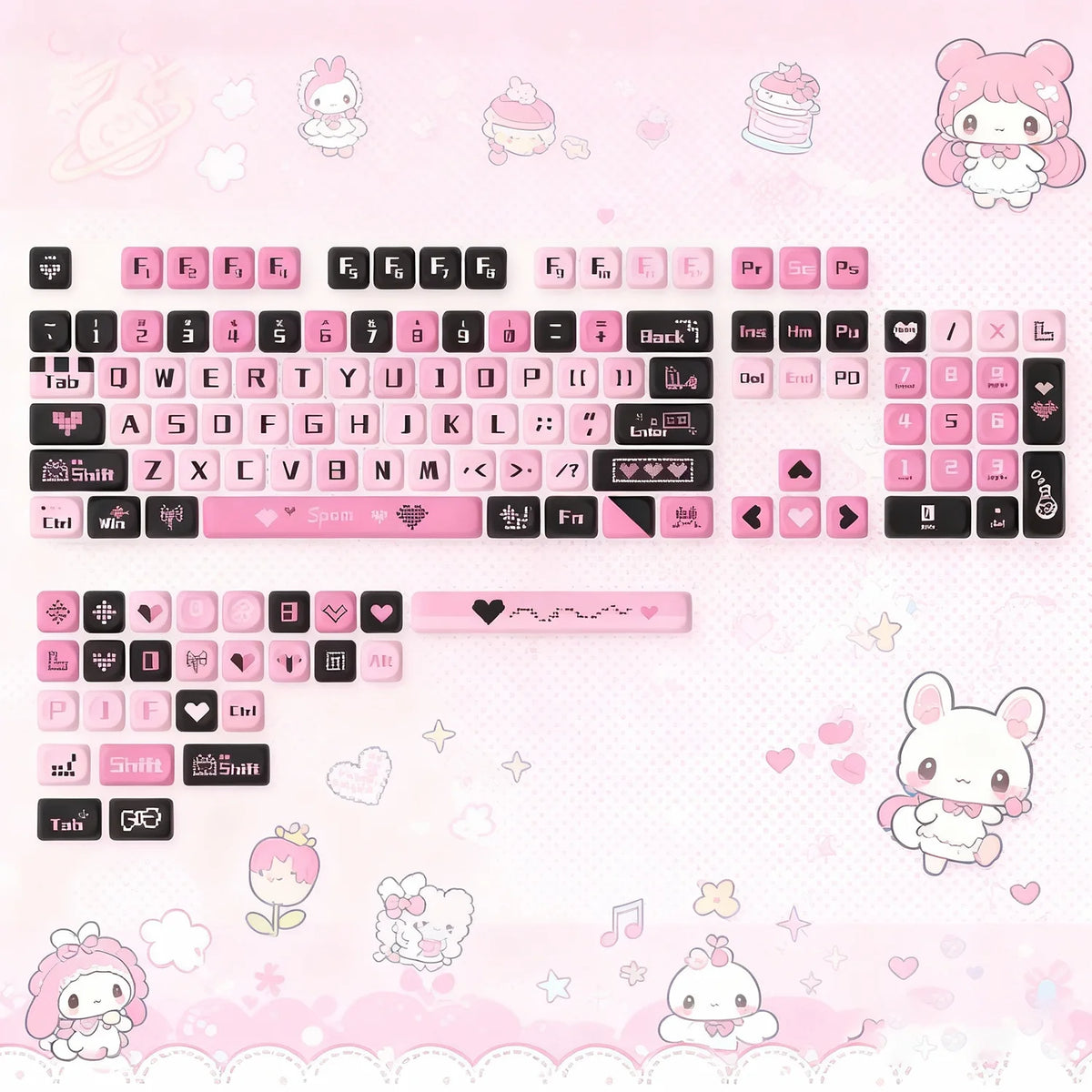 Pink Pixel Keycaps