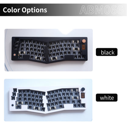 ABM066 Barebones Kit Alice-Layout VIA-programmierbar Hot-Swap-fähig Bluetooth/2,4-GHz/USB-C-Anschlüsse für Windows/Mac