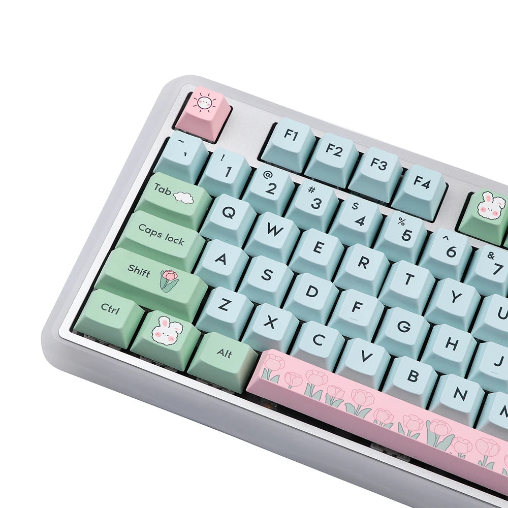 EPOMAKER Alice's Adventure Tastenkappen-Set, 147 Tasten, Cherry-Profil, PBT, Farbsublimation, für mechanische Tastaturen von Cherry, Gateron und Kailh