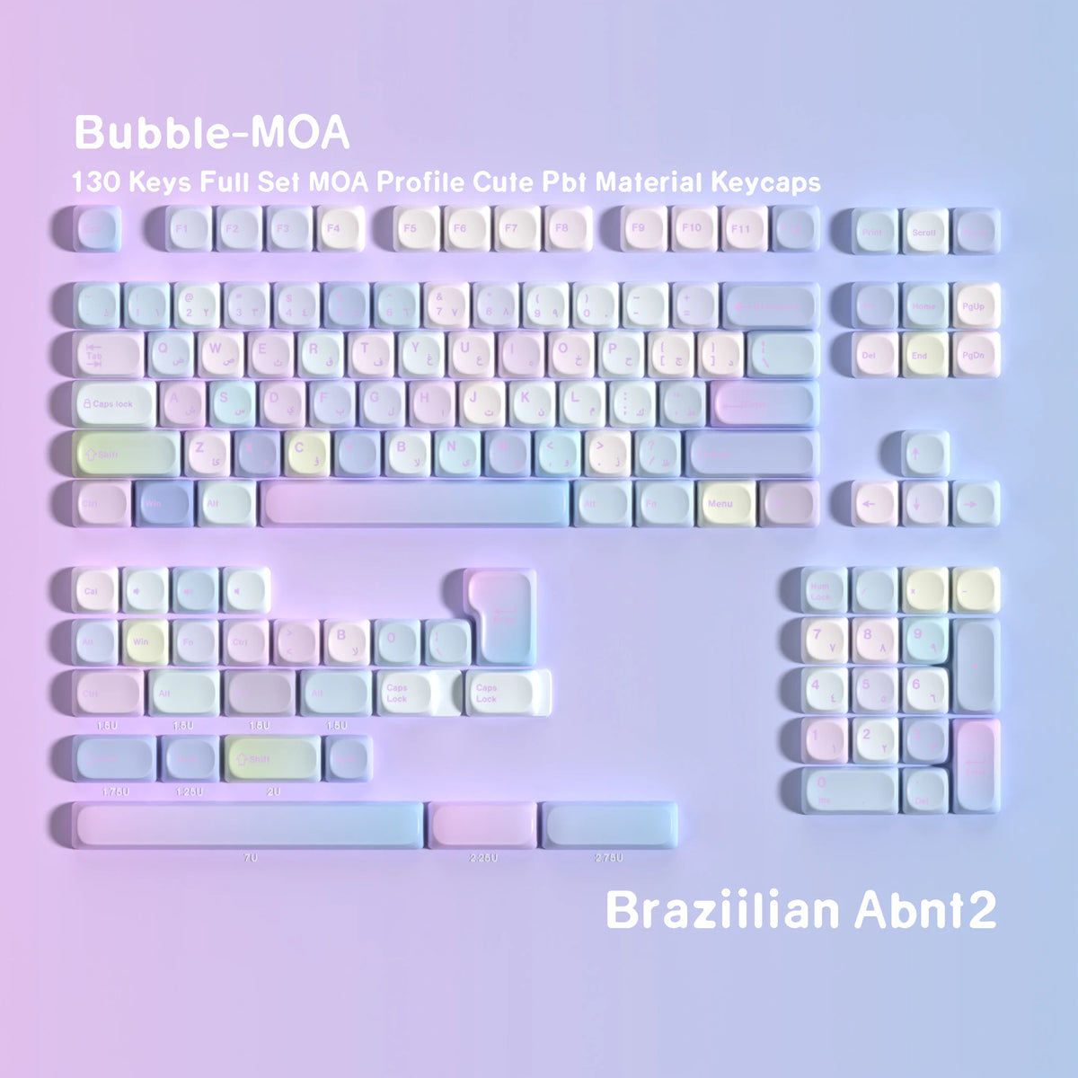 Keycaps AZERTY/QWERTY Pastellblasen