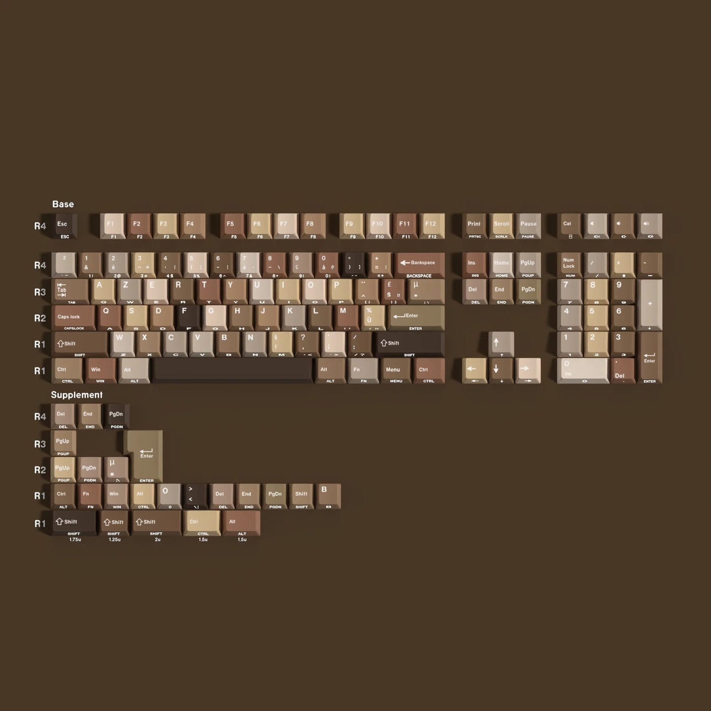 AZERTY-Tastenkappen aus Sandstein