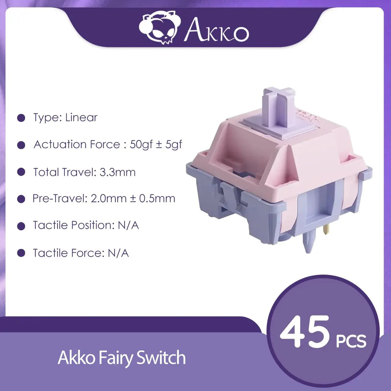 Akko V3 Pro Switches Taktiler/Linearer Schalter für mechanische Tastatur 45er-Pack austauschbarer Outemu Gateron Cherry MX-Tastenschalter