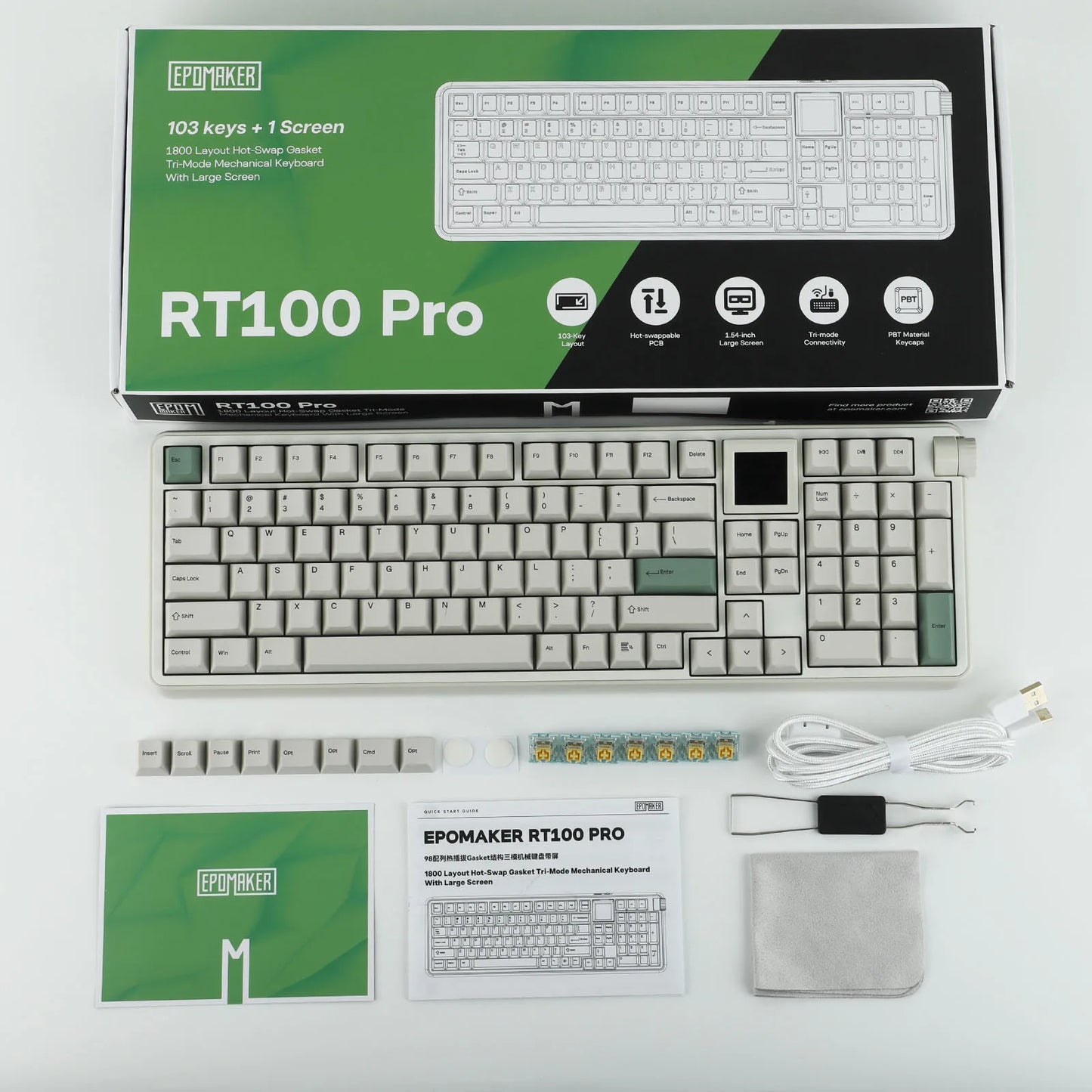 EPOMAKER RT100 PRO Weiß Retro