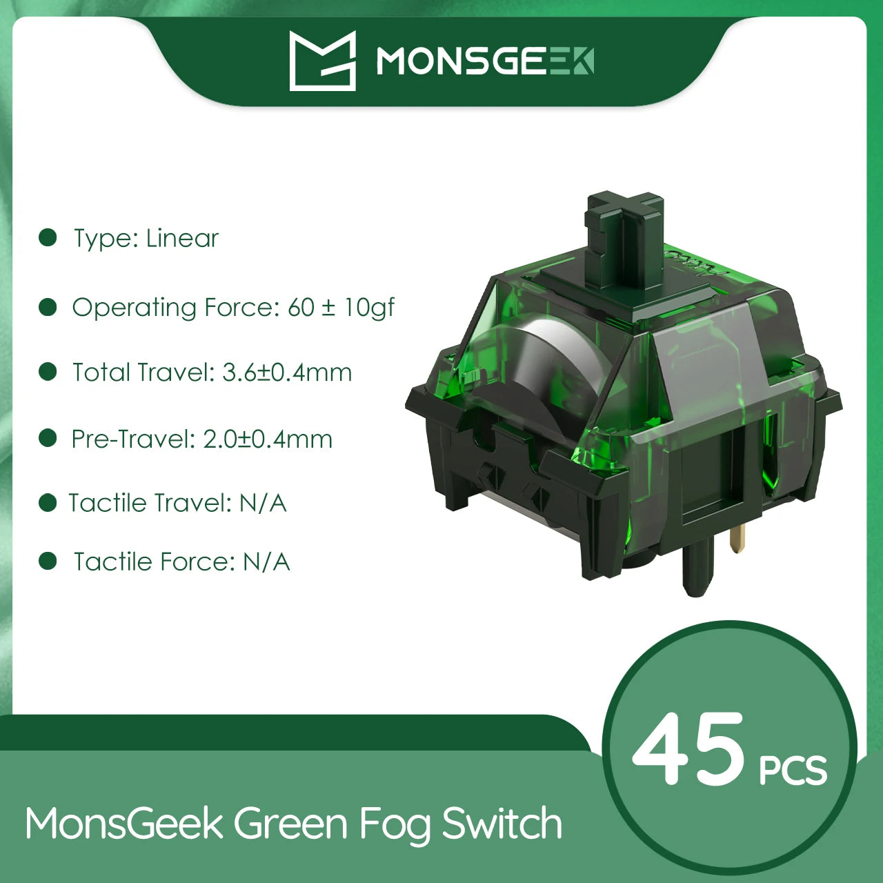 Switch MonsGeek Green Fog 45 PCS