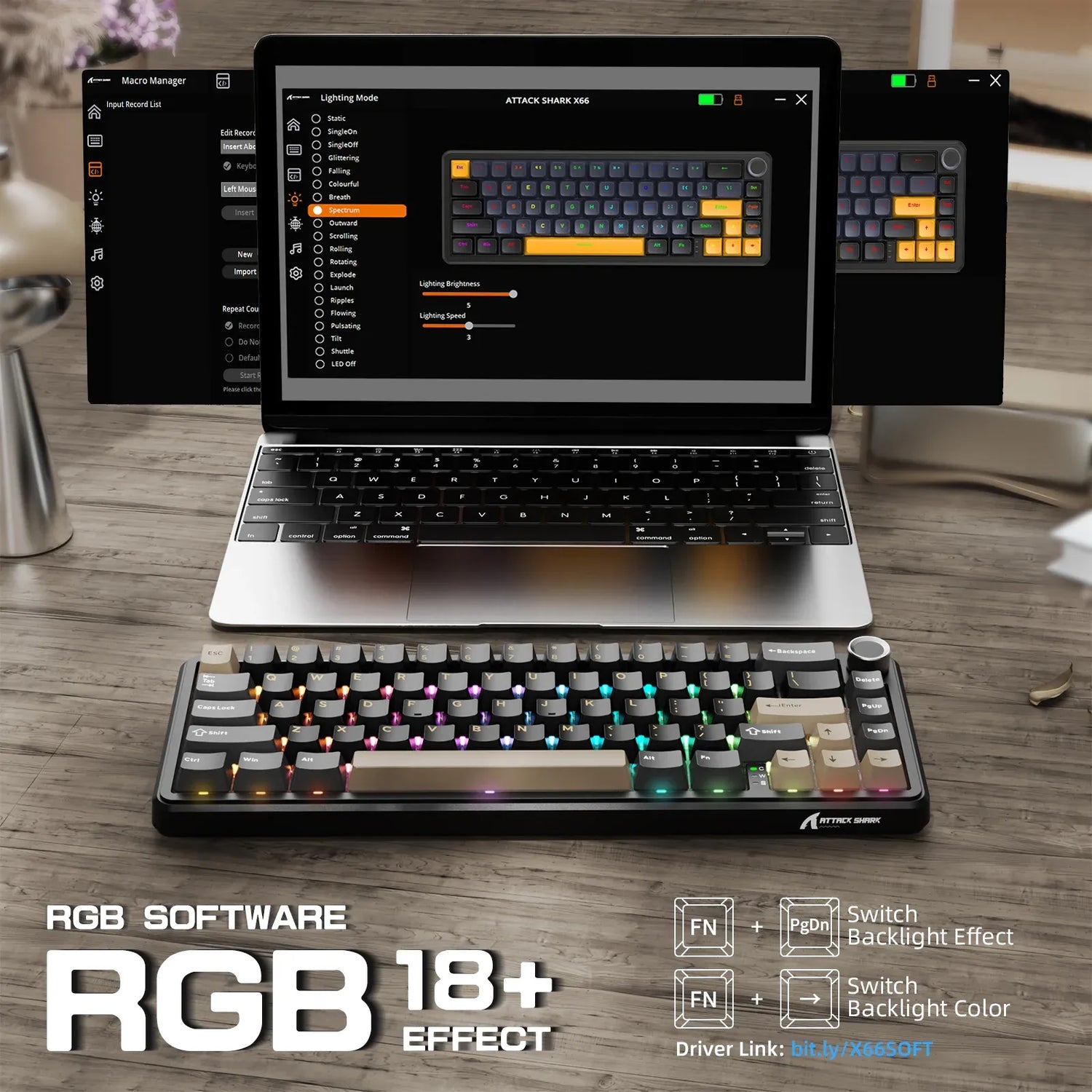 Attack Shark X66 Wireless Starry Black logiciel