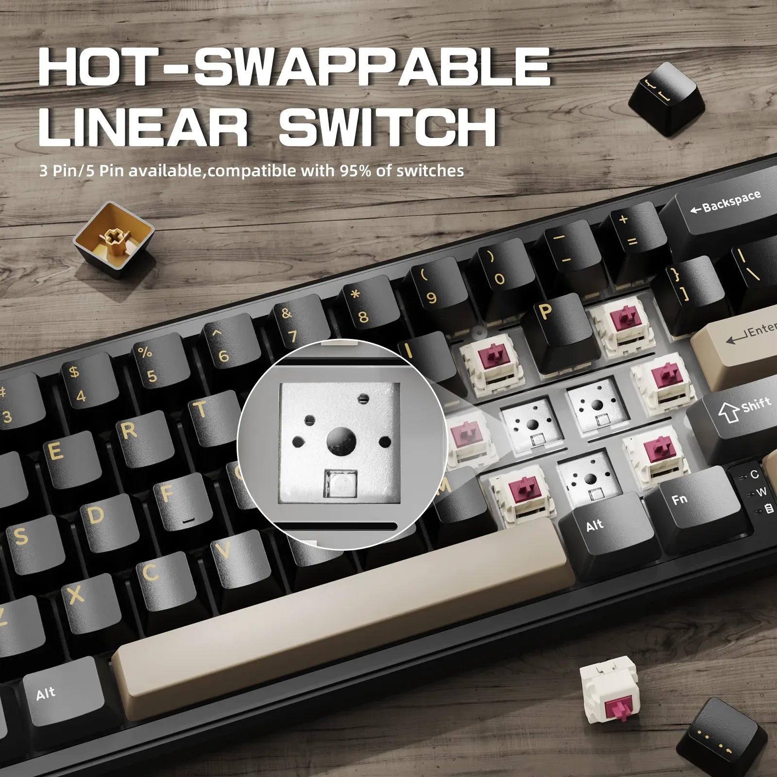 Attack Shark X66 Wireless Starry Black HOT SWAP