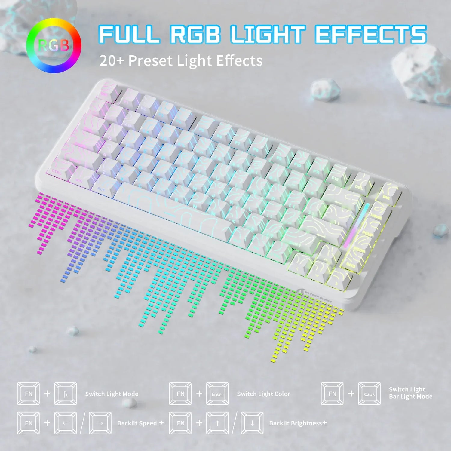 Attack Shark X82 PRO HE Wireless Rapid Trigger Contour blanc technologie RGB