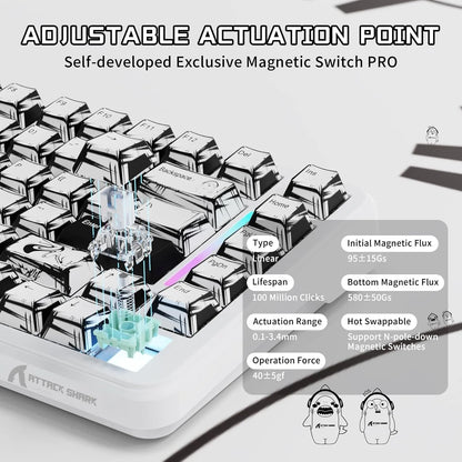 Attack Shark X82 PRO HE Wireless Rapid Trigger Switch magnétique